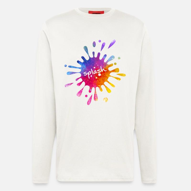 Splash - bunter Farbklecks - Langarmshirt - made by SPREAD  - OFF WHITE