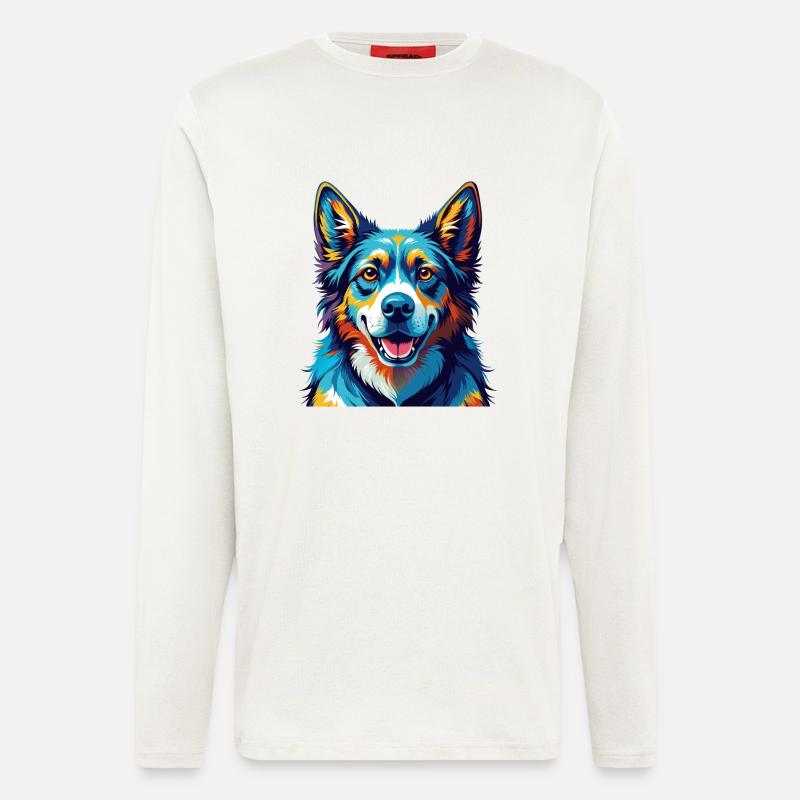 Akbash Hunderasse Bunte Karikatur Kawaii - Langarmshirt - made by SPREAD  - OFF WHITE