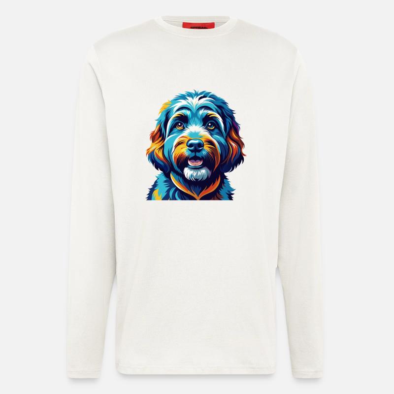 Cockapoo Hunderasse Bunt Karikatur Kawaii - Langarmshirt - made by SPREAD  - OFF WHITE