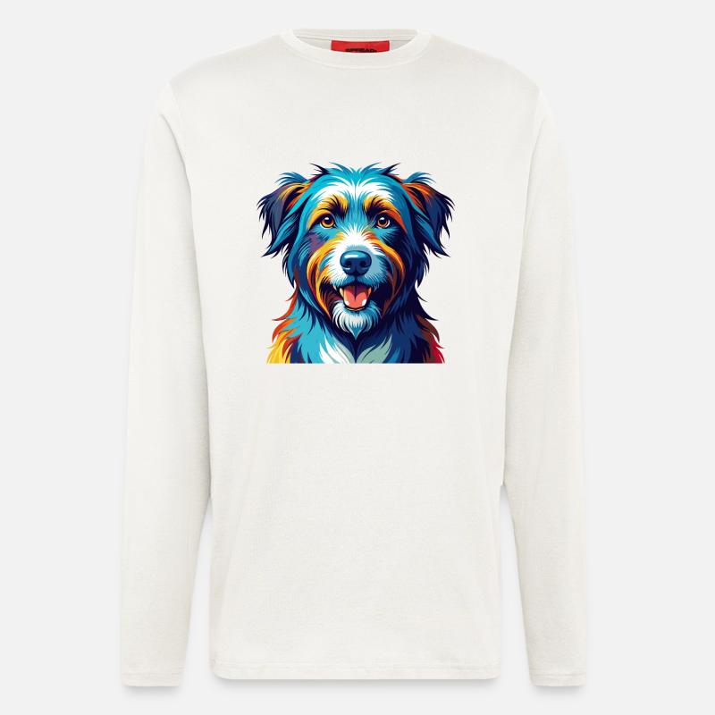 Pyrenäenschäferhund Hunderasse Karikatur Kawaii - Langarmshirt - made by SPREAD  - OFF WHITE