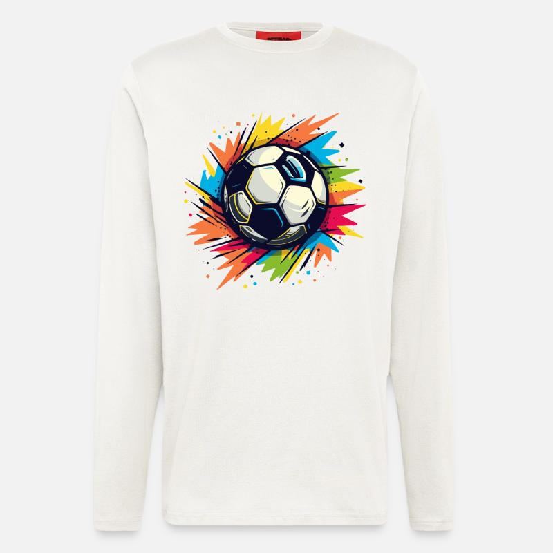 Fußball Graffiti - Langarmshirt - made by SPREAD  - OFF WHITE