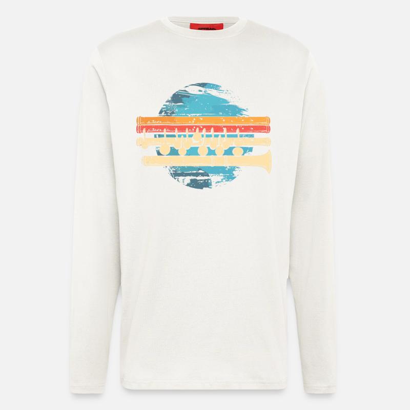 Flöte Grafik - Langarmshirt - made by SPREAD  - OFF WHITE