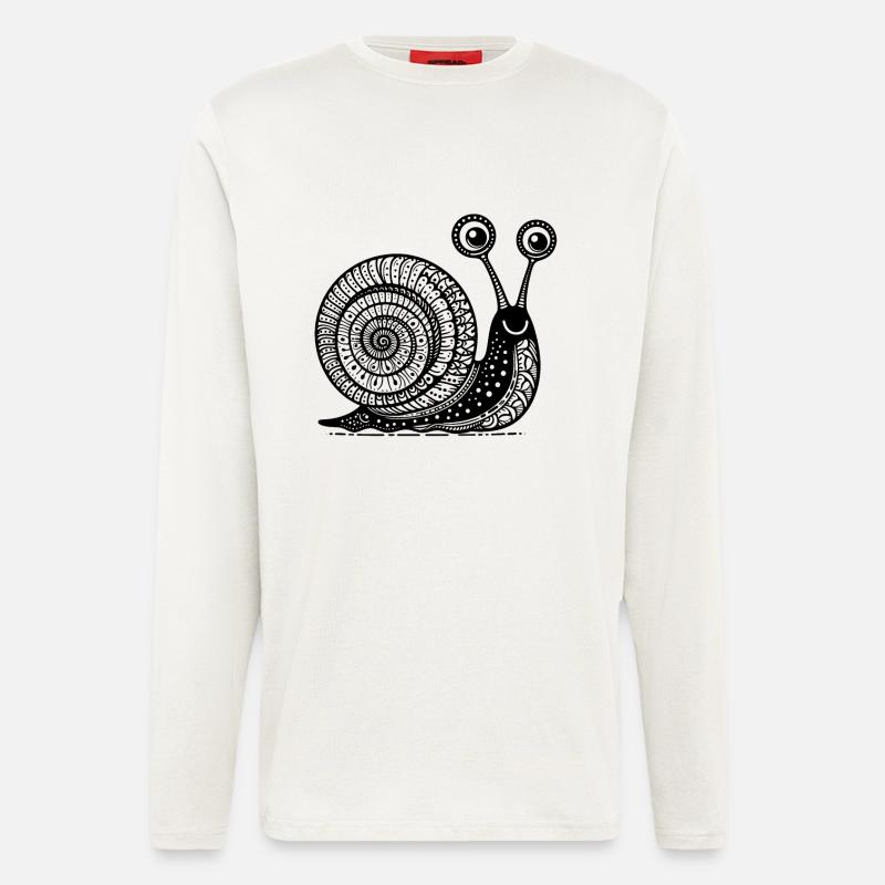 Snail's Pace: Langsame und stetige Zen-Kunst - Langarmshirt - made by SPREAD  - OFF WHITE