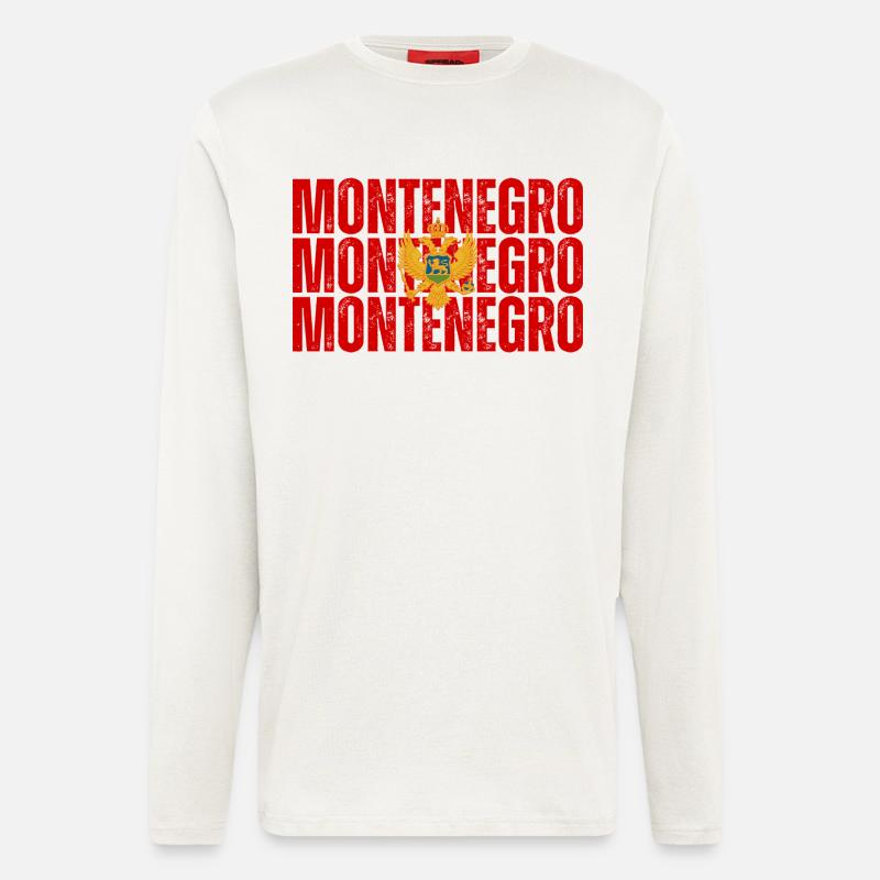 Flagge von Montenegro - Langarmshirt - made by SPREAD  - OFF WHITE