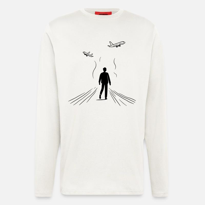 Flugzeugbeobachter - Langarmshirt - made by SPREAD  - OFF WHITE