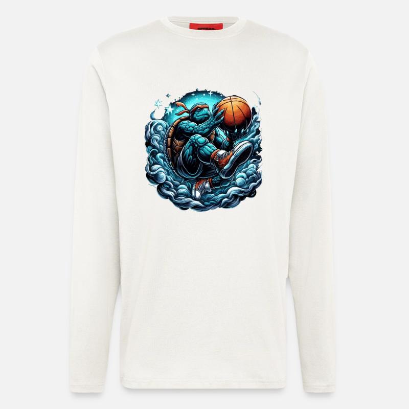 Basketball Turtle Dunking Gift - Longsleeve - made by SPREAD - OFF WHITE