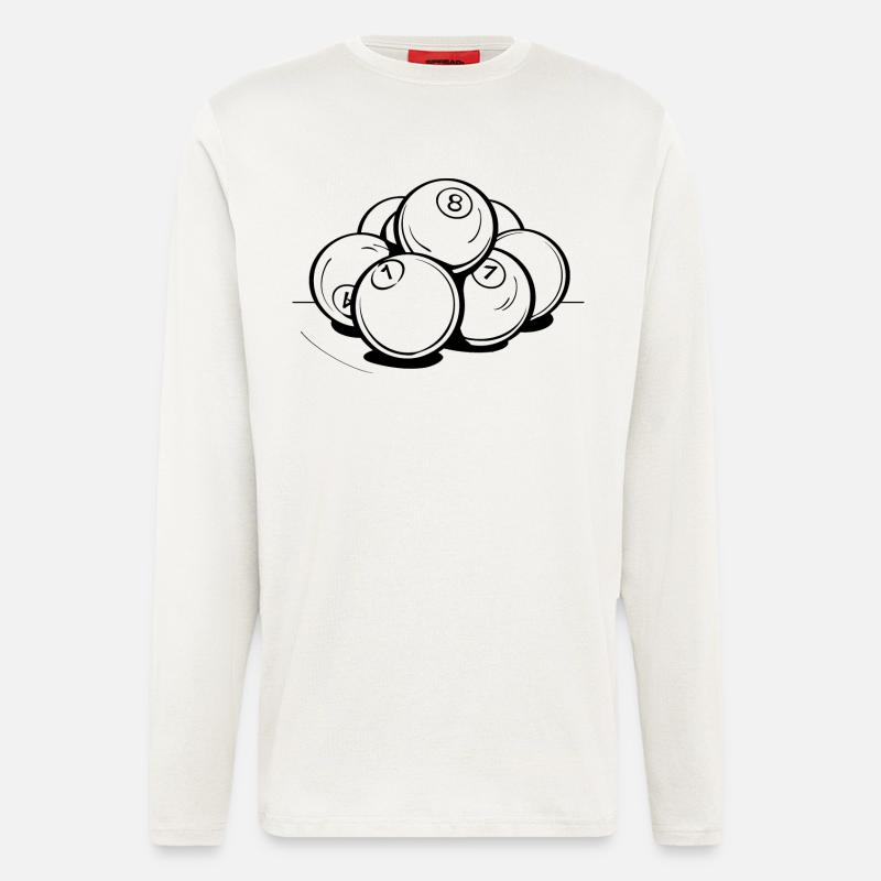Billardkugeln Zeichnung - Langarmshirt - made by SPREAD  - OFF WHITE