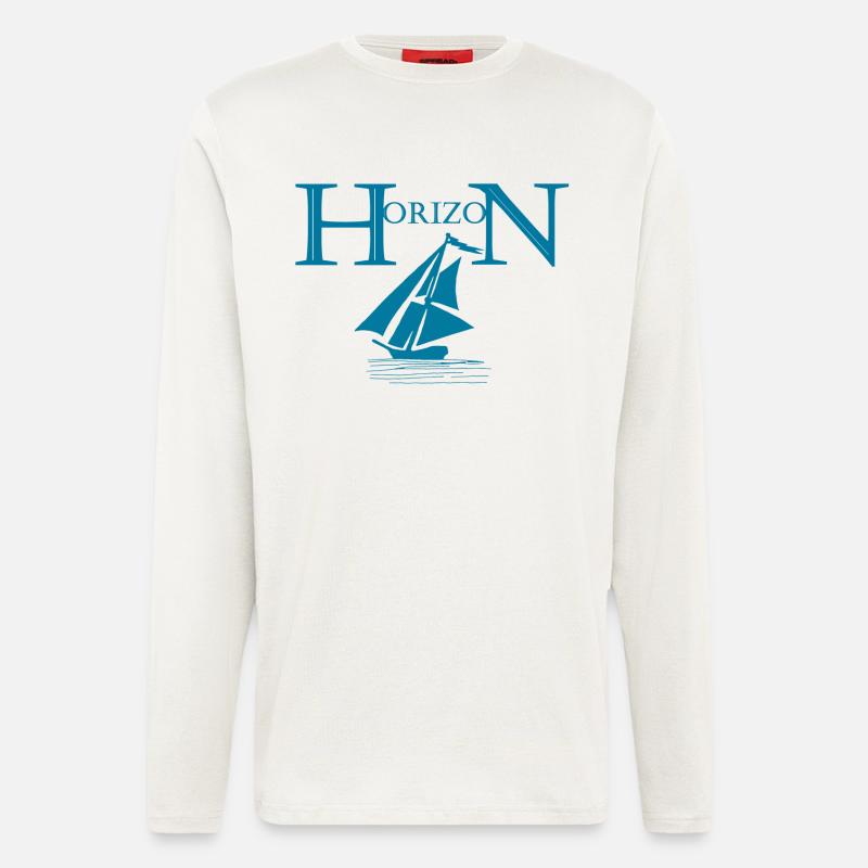 Boot und Horizont - Langarmshirt - made by SPREAD  - OFF WHITE