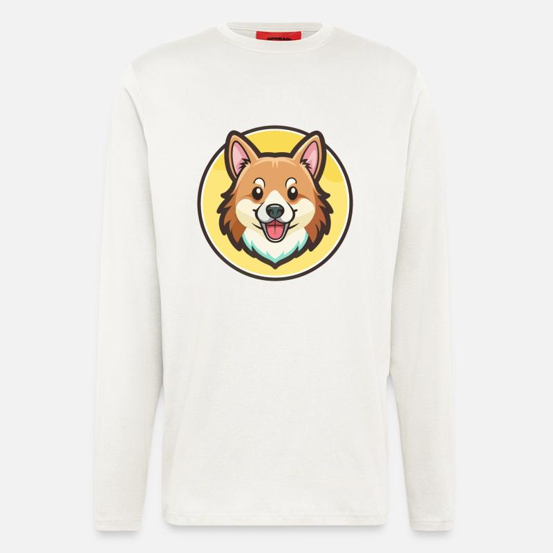 Isländischer Schäferhund Hunderasse Karikatur Kawaii - Langarmshirt - made by SPREAD  - OFF WHITE