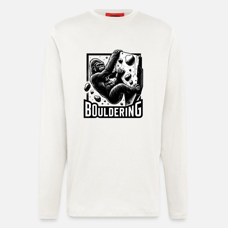 Bouldering Gorilla Silverback Gift - Longsleeve - made by SPREAD  - OFF WHITE
