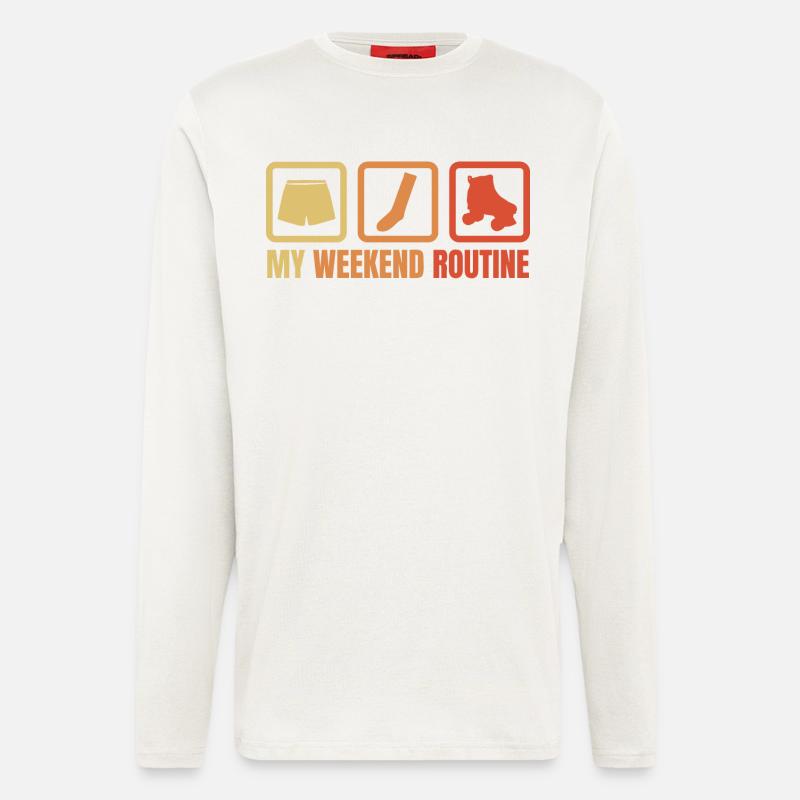 Wochenende mit Rollschuhen - Langarmshirt - made by SPREAD  - OFF WHITE