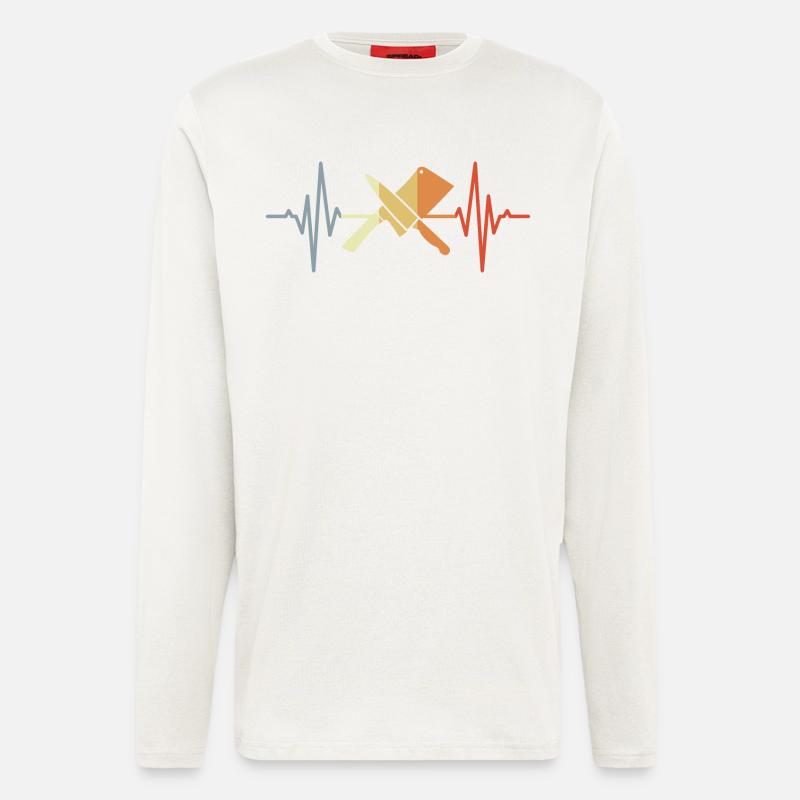 Cleaver Knife Heart Line - Longsleeve - made by SPREAD  - OFF WHITE