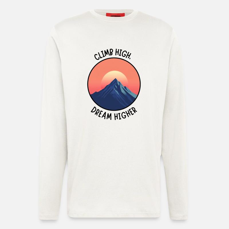 Wanderlust Design – Bergsteiger Kletterer Geschenk - Langarmshirt - made by SPREAD  - OFF WHITE