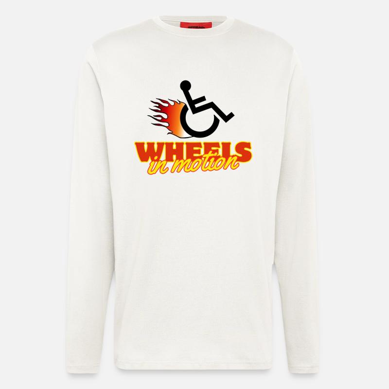 Rollstuhlräder sind immer in Bewegung # - Langarmshirt - made by SPREAD  - OFF WHITE