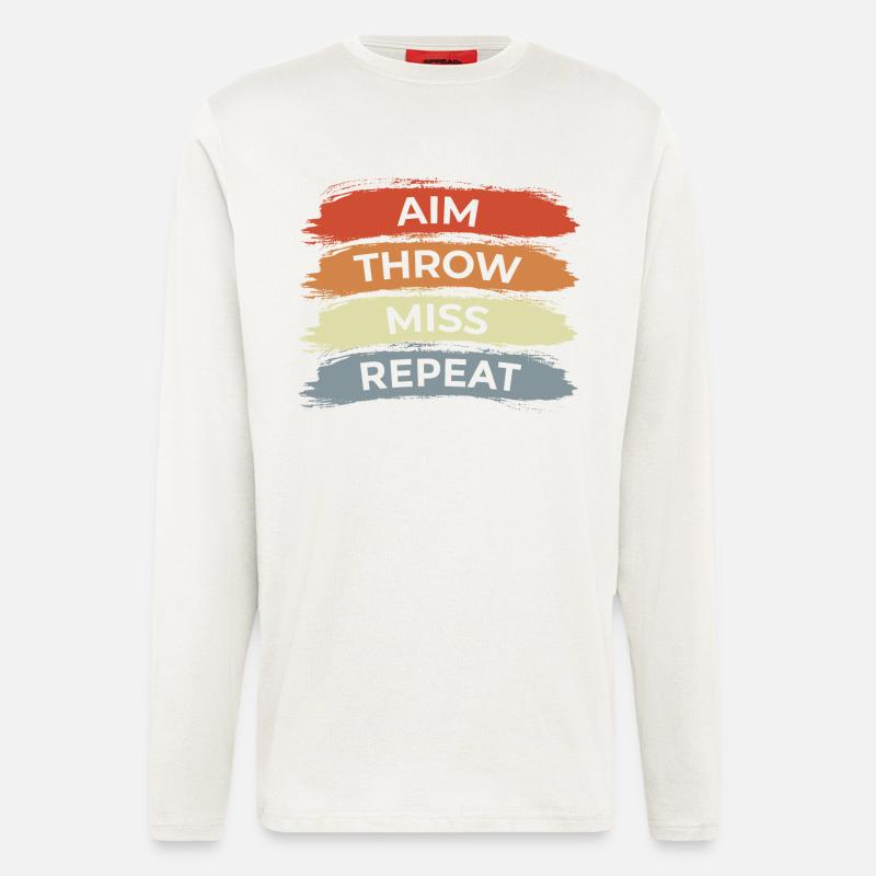 Viser Lancer Manquer Répéter - Manches longues bio décontracté fabriqué en UE - OFF WHITE