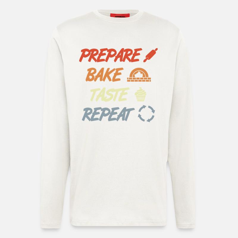 Prepare Bake Taste Repeat - Longsleeve - made by SPREAD  - OFF WHITE