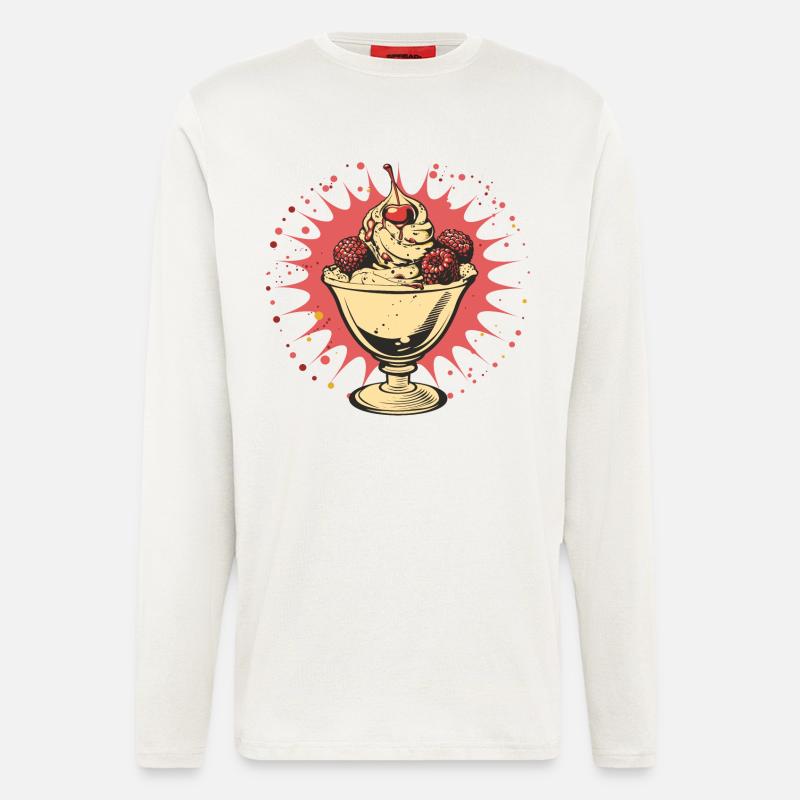 Grafik Eisbecher - Langarmshirt - made by SPREAD  - OFF WHITE