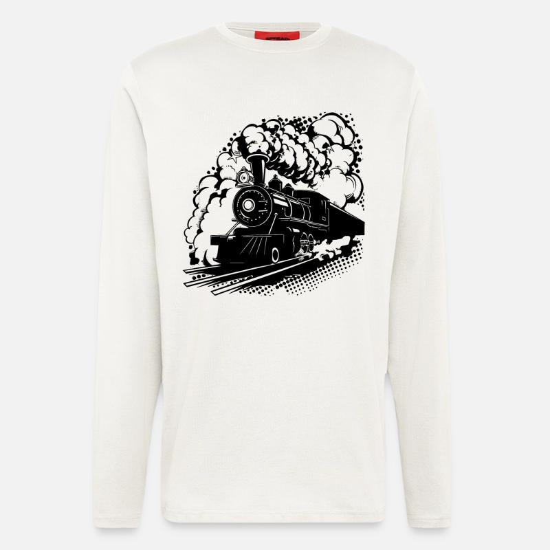 Eisenbahn Grafik - Langarmshirt - made by SPREAD  - OFF WHITE