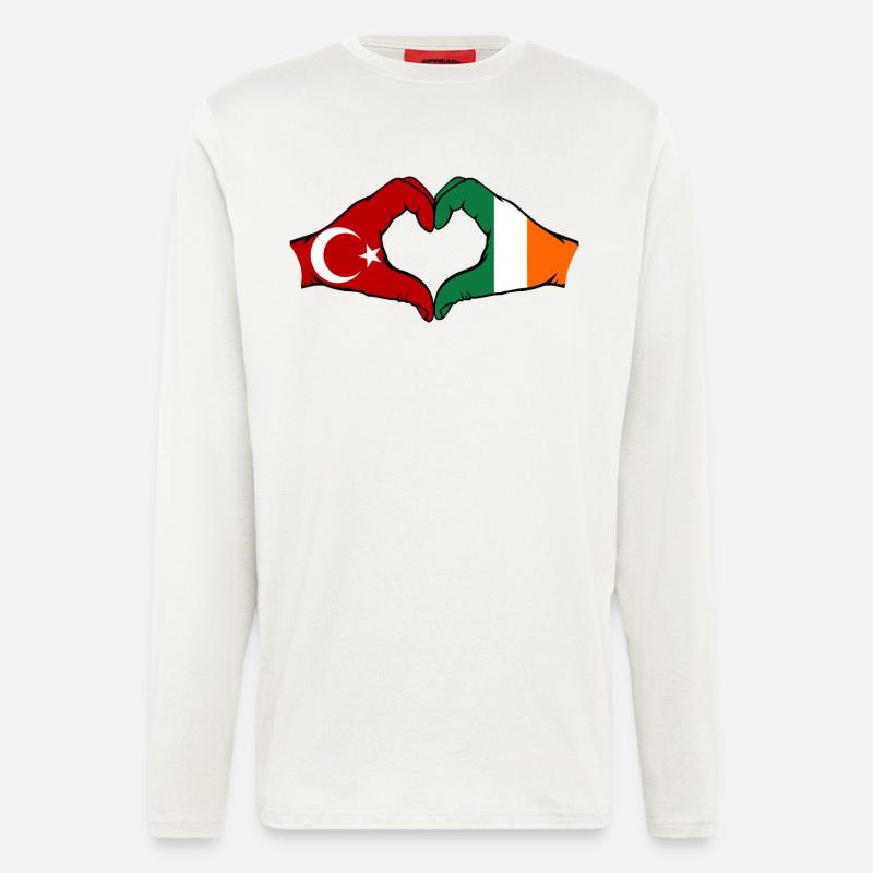 Turkey Ireland Hands Heart Shape - Longsleeve - made by SPREAD  - OFF WHITE