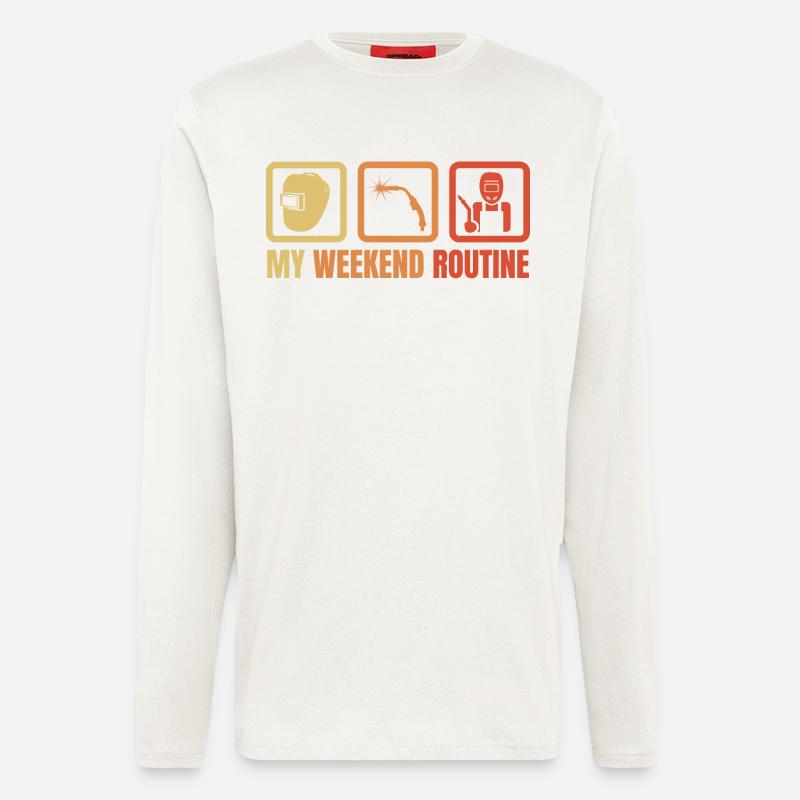 Welder Weekend Routine - Longsleeve - made by SPREAD  - OFF WHITE