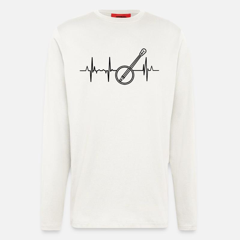 Banjo Kardiogramm - Langarmshirt - made by SPREAD  - OFF WHITE
