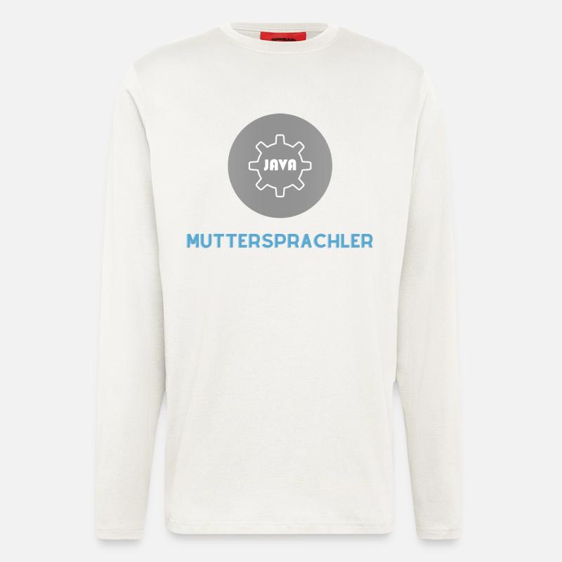 Muttersprachler: JavaScript Edition - Langarmshirt - made by SPREAD  - OFF WHITE