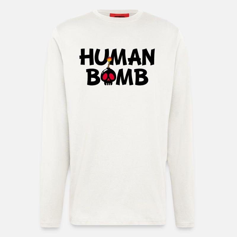 Die menschliche Bombe - Langarmshirt - made by SPREAD  - OFF WHITE