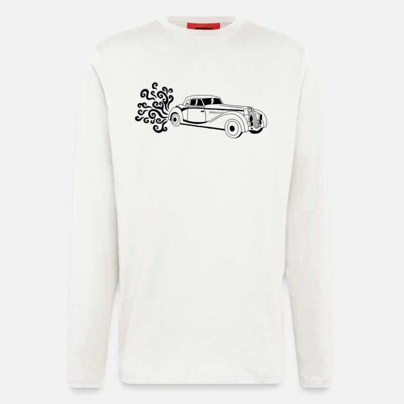 Schwarzer Oldtimer - Langarmshirt - made by SPREAD  - OFF WHITE