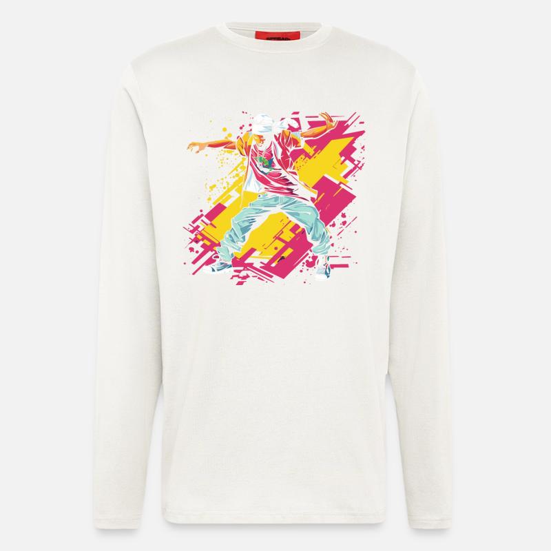 Breakdancer Graffiti - Longsleeve - made by SPREAD  - OFF WHITE