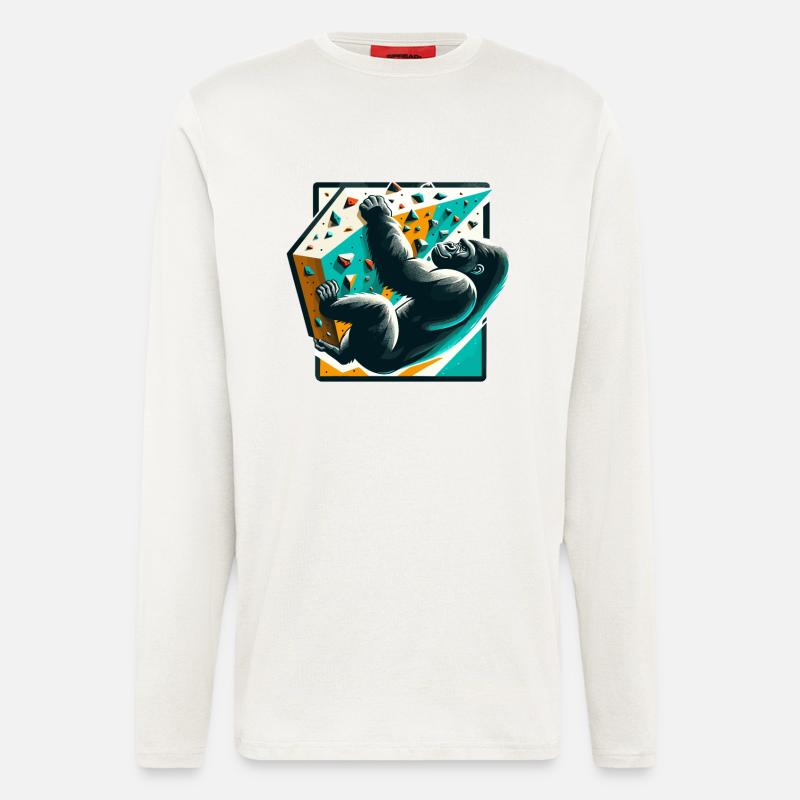 Bouldern Gorilla Geschenk - Langarmshirt - made by SPREAD - OFF WHITE
