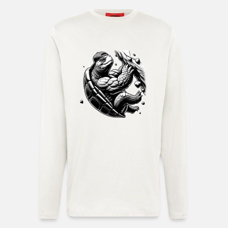 Bouldern Schildkröte Klettern Geschenk - Langarmshirt - made by SPREAD  - OFF WHITE