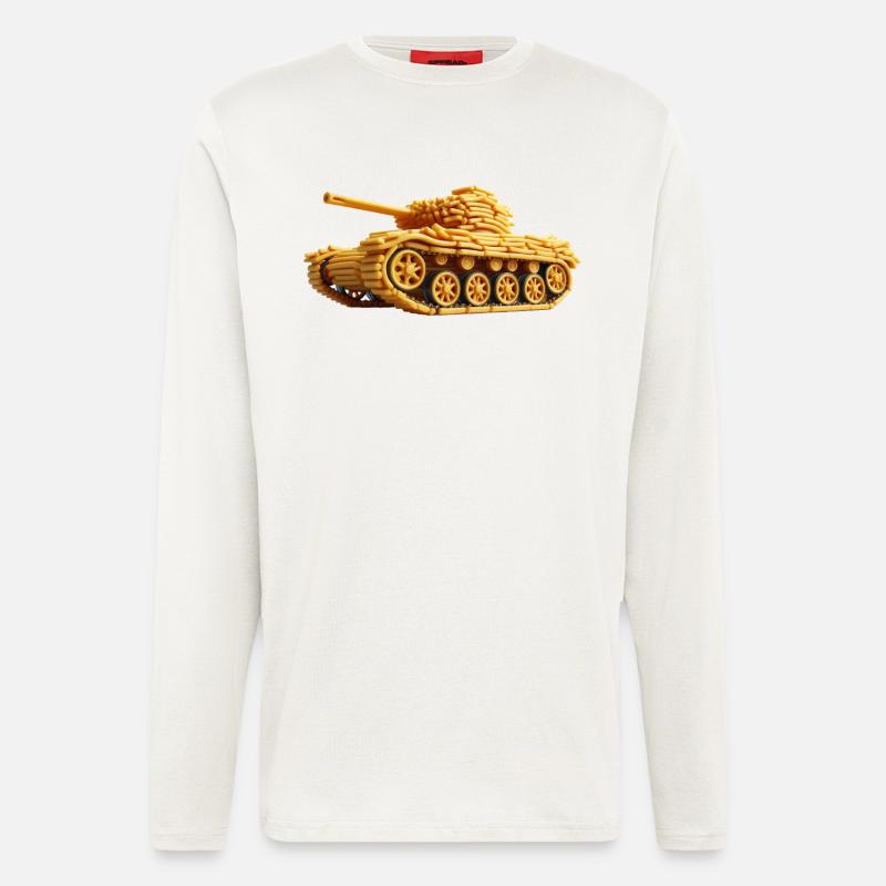 Pommes Panzer | Fries Tank - Langarmshirt - made by SPREAD - OFF WHITE