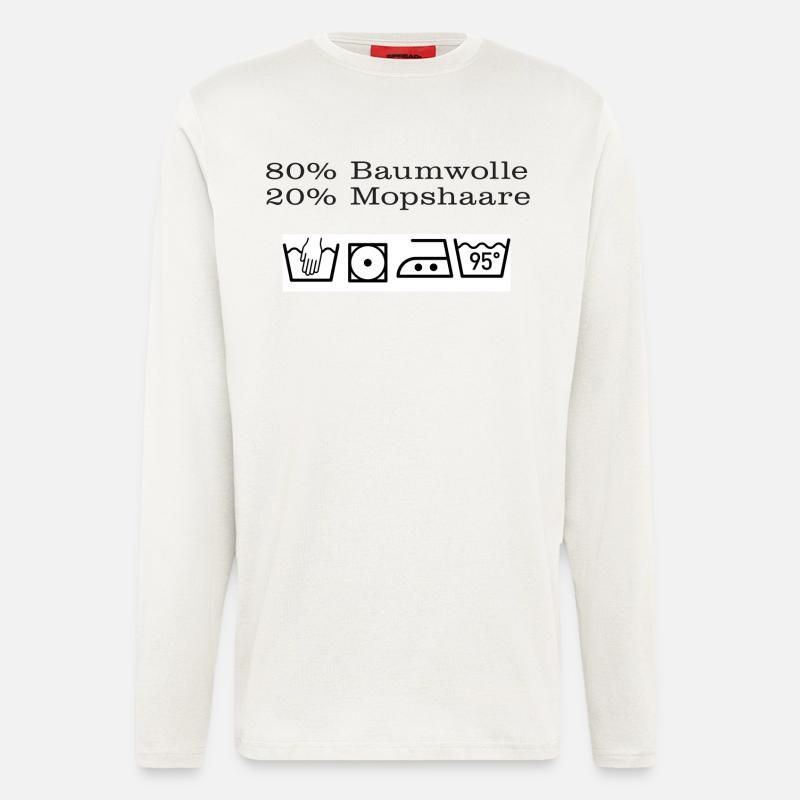 Minimalist Laundry Instruction Illustration - Langarmshirt - made by SPREAD  - OFF WHITE