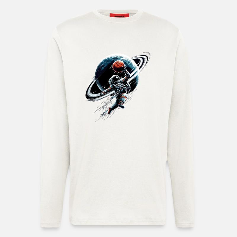 Basketball Astronaut Raumfahrer Geschenk - Langarmshirt - made by SPREAD  - OFF WHITE