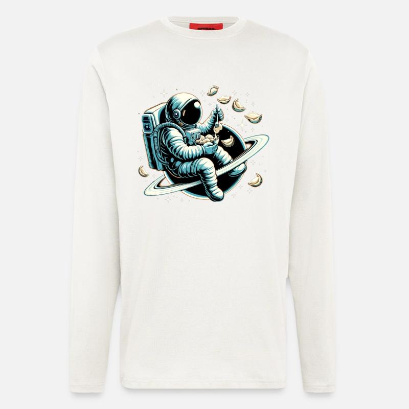 Wareniki Astronaut lecker Geschenk - Langarmshirt - made by SPREAD - OFF WHITE