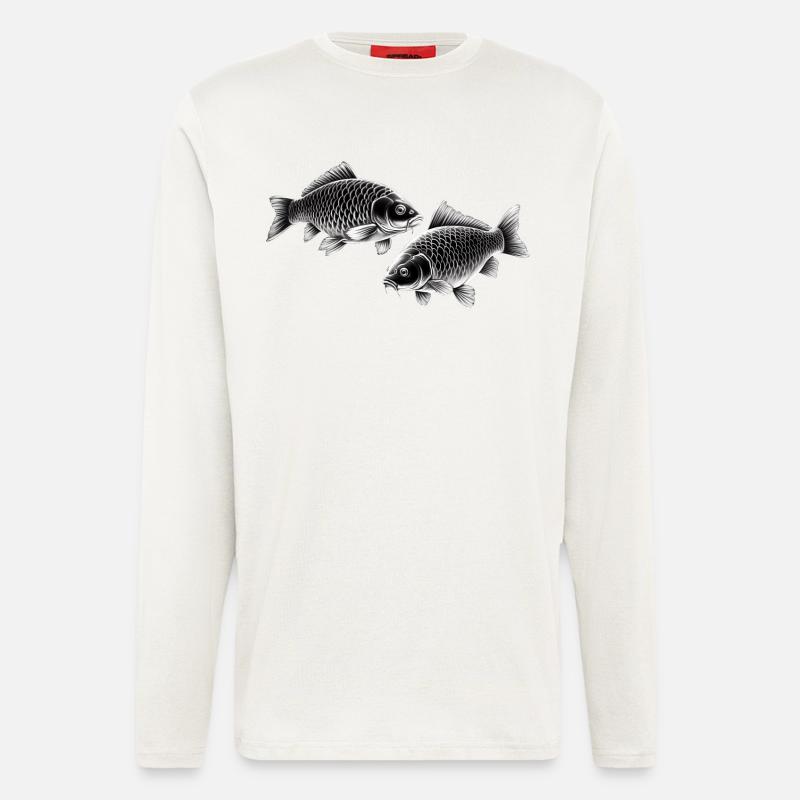 Carp chalk drawing - Longsleeve - made by SPREAD  - OFF WHITE
