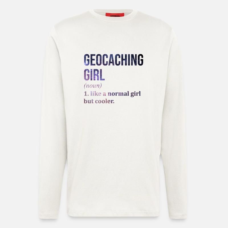 Géocaching - Manches longues bio décontracté fabriqué en UE - OFF WHITE