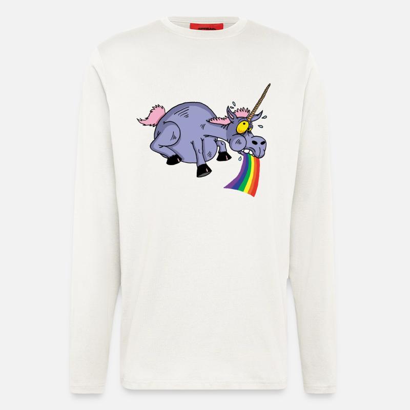Übergewichtiges Einhorn - Langarmshirt - made by SPREAD  - OFF WHITE
