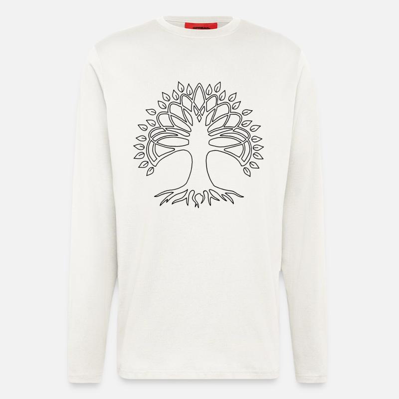 Schwarzer Baum des Lebens - Langarmshirt - made by SPREAD  - OFF WHITE