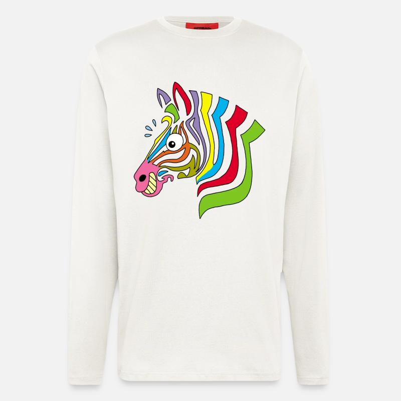 mehrfarbiges Zebra - Langarmshirt - made by SPREAD  - OFF WHITE