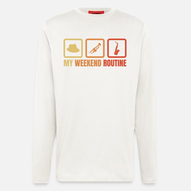 Trumpeter Weekend Routine - Longsleeve - made by SPREAD  - OFF WHITE
