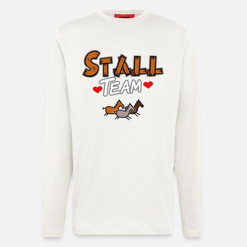 Team im Stall Pferde - Langarmshirt - made by SPREAD  - OFF WHITE