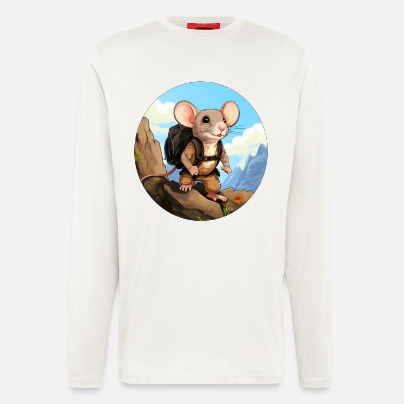 Maus Wandern / Bergsteiger Mäuse - Langarmshirt - made by SPREAD  - OFF WHITE