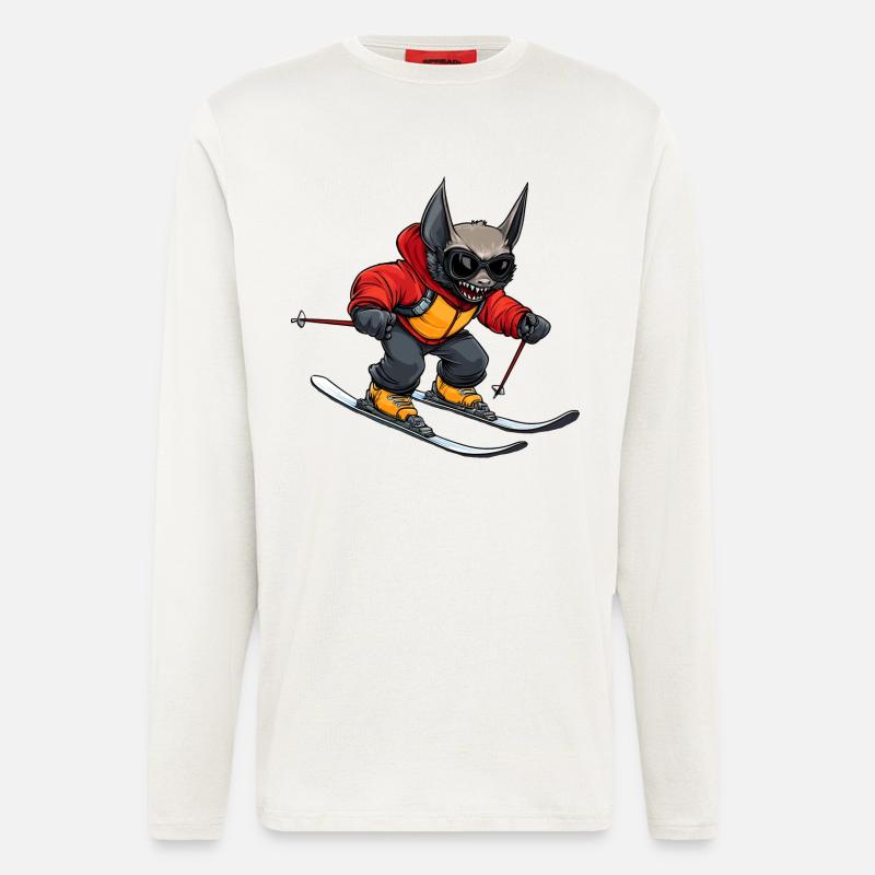 Fledermaus Skifahrer - Langarmshirt - made by SPREAD - OFF WHITE