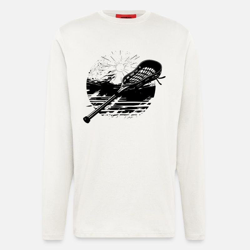 Lacrosseschläger - Langarmshirt - made by SPREAD  - OFF WHITE