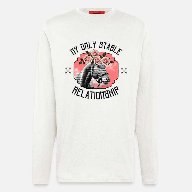 My Only Stable Relationship – Ästhetisches Pferd - Langarmshirt - made by SPREAD  - OFF WHITE