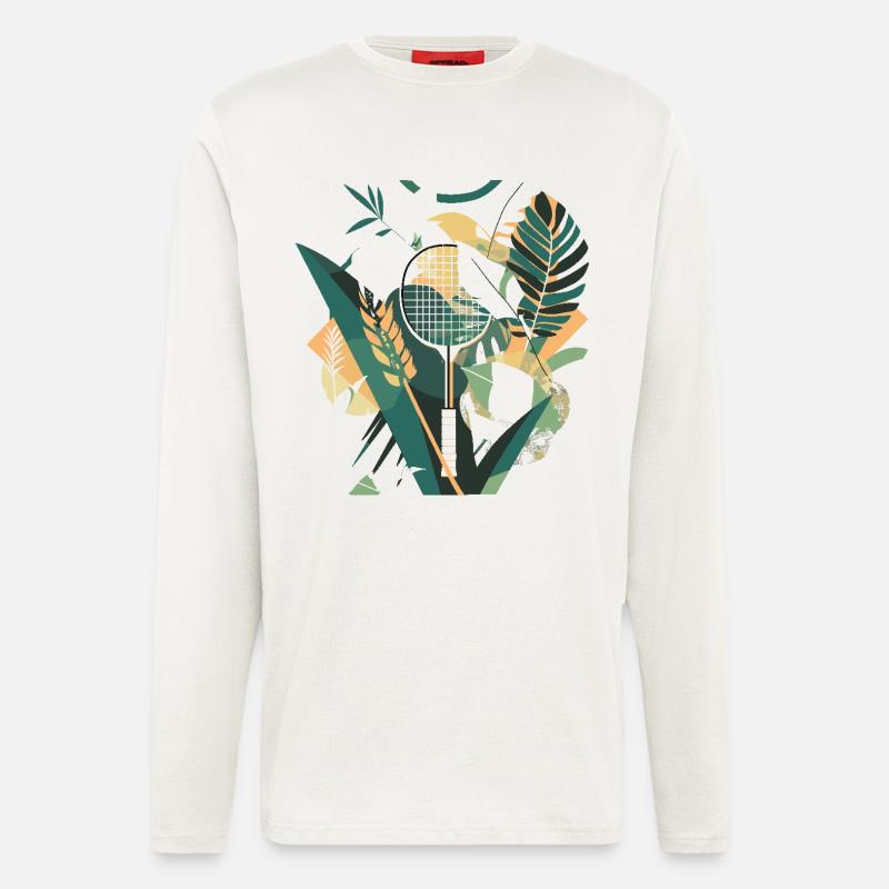 Badmintonschläger Kunstwerk - Langarmshirt - made by SPREAD  - OFF WHITE