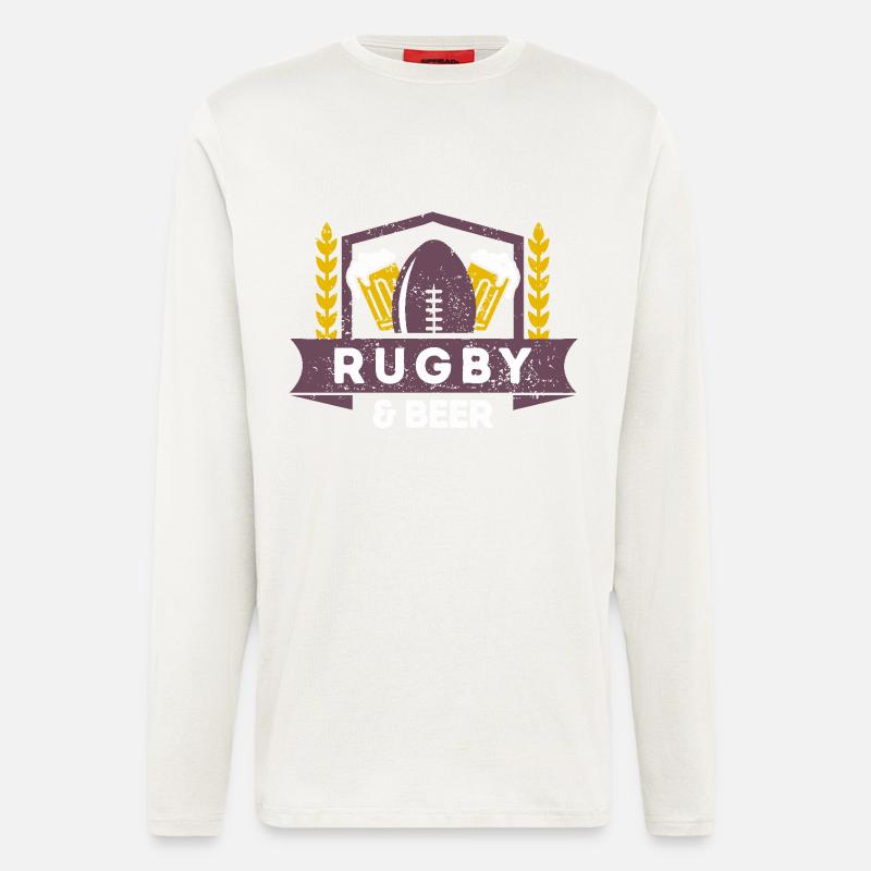 Rugby & Beer – Game Day Essentials - Langarmshirt - made by SPREAD  - OFF WHITE
