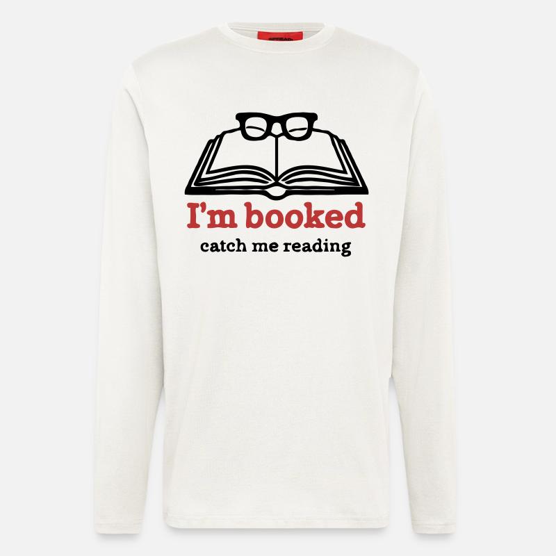 I’m Booked – Catch Me Reading - Langarmshirt - made by SPREAD  - OFF WHITE