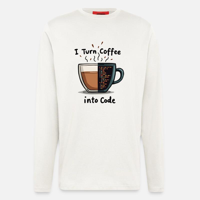 Coffee into Code - Langarmshirt - made by SPREAD  - OFF WHITE